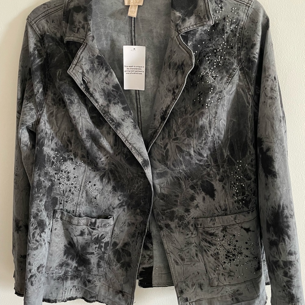 LOGO lavish by Lori Goldstein denim blazer size 18 new without tags